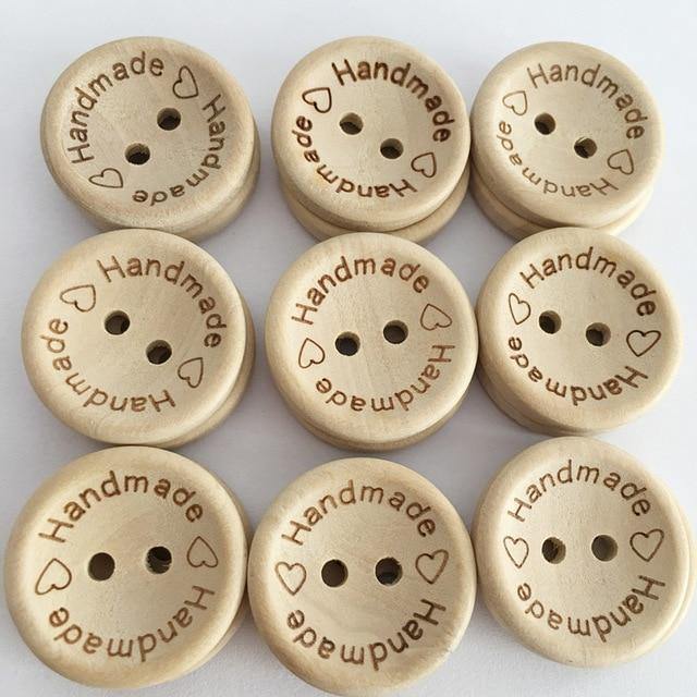 Sovrik pieces/pack wooden buttons clothing decoration wedding decoration handmade letter love DIY craft scrapbooking for sewing accessories