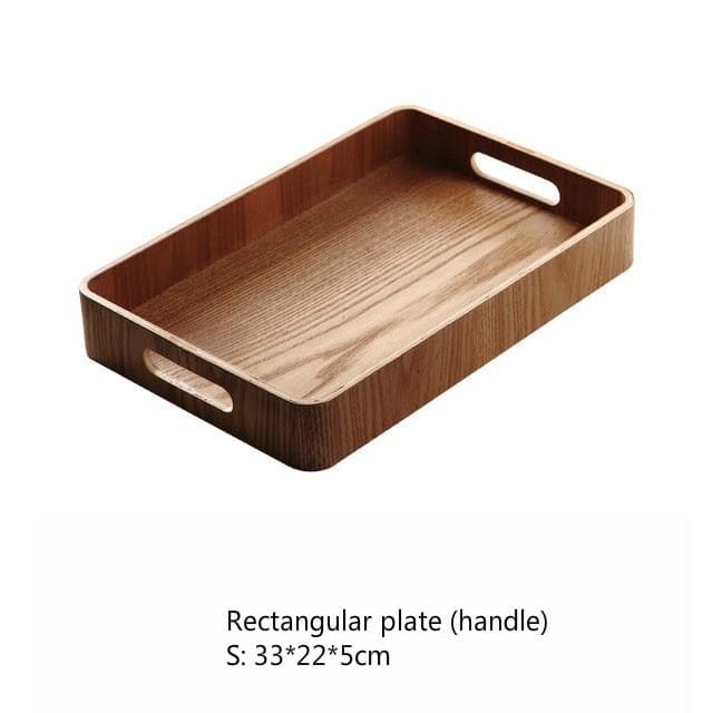 Slim, round wooden serving trays
