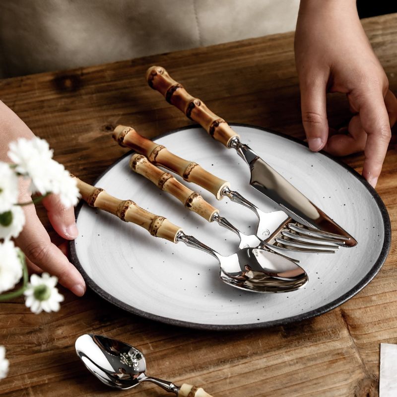 Rustic Bamboo Cutlery Set