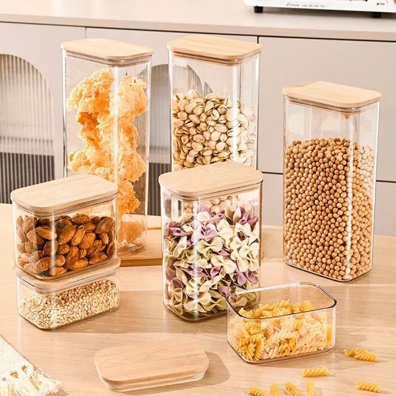 Glass Containers with Bamboo Lids