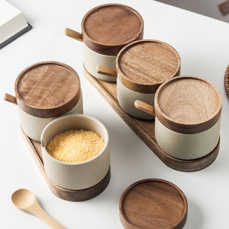 Ceramic Jar with Bamboo Lid