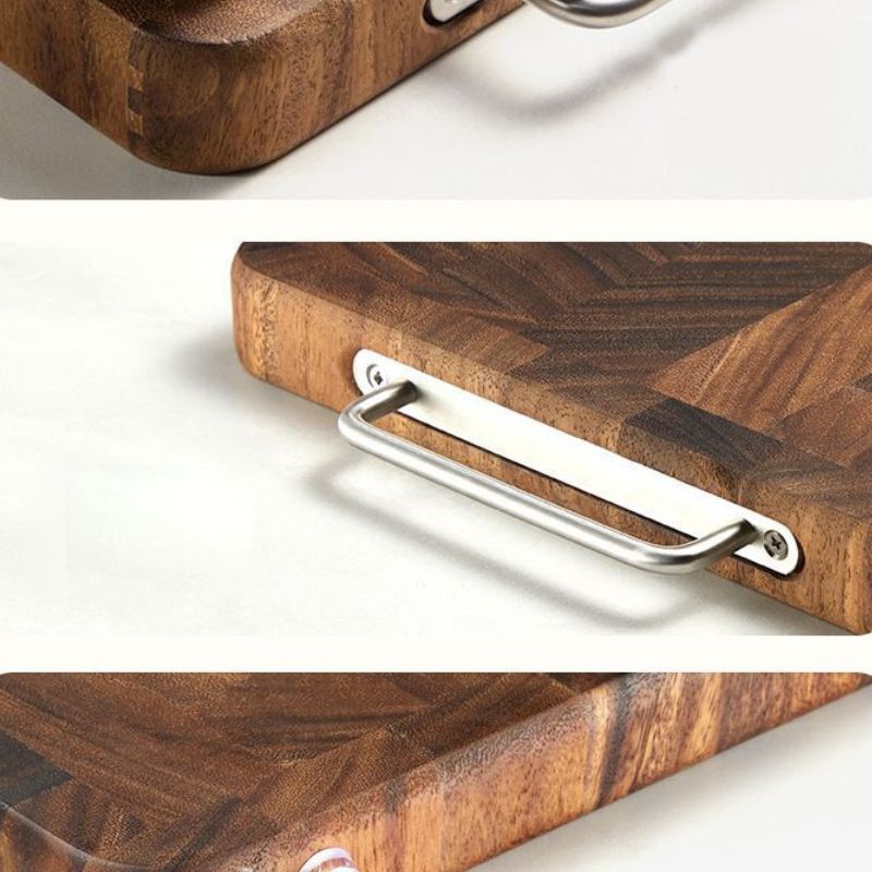 Bamboo Cutting Board with Metal Handle