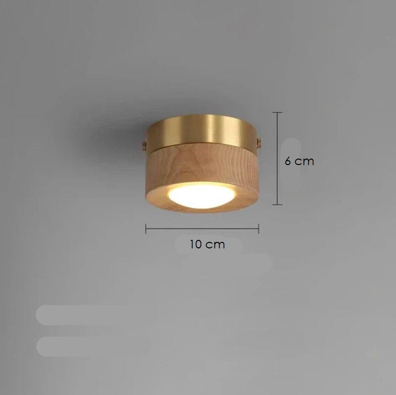 Sovrik - Ceiling lamp made of walnut wood with LED spotlight 