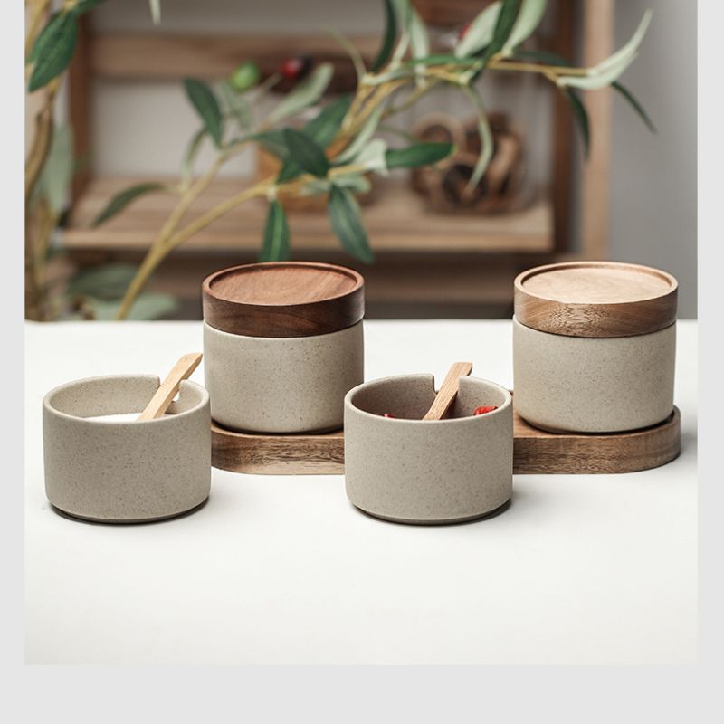 Ceramic Jar with Bamboo Lid