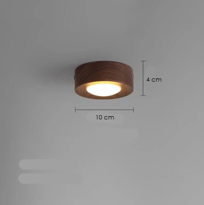 Sovrik - Ceiling lamp made of walnut wood with LED spotlight 
