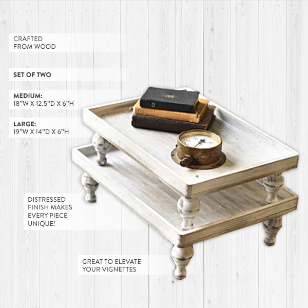 Sovrik Height Stand with Wooden Legs, Set of 2