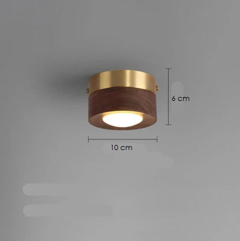 Sovrik - Ceiling lamp made of walnut wood with LED spotlight 