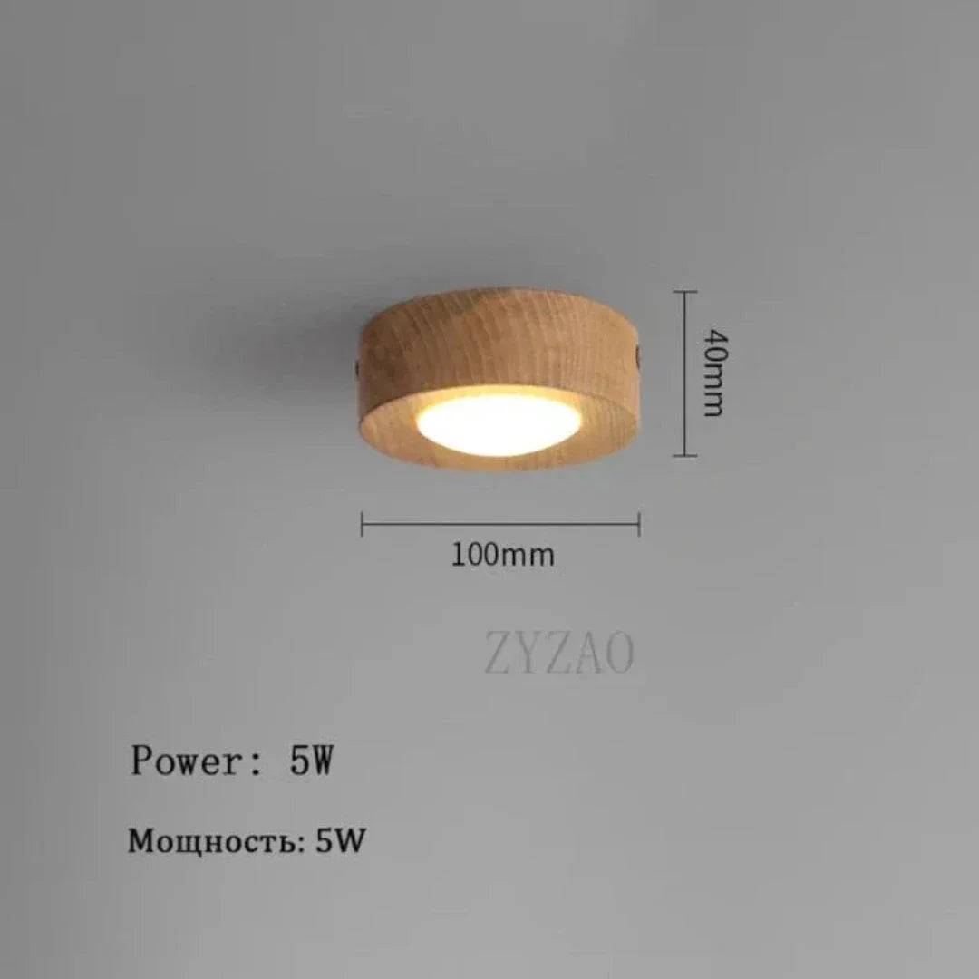 Sovrik - Walnut Ceiling Lamp with LED Spotlights