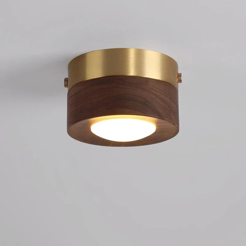Sovrik - Ceiling lamp made of walnut wood with LED spotlight 
