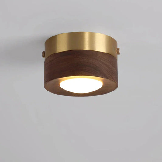 Sovrik - Walnut Ceiling Lamp with LED Spotlights