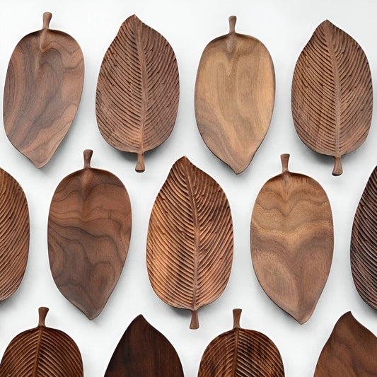 Sovrik Wooden Decoration Leaf Tray