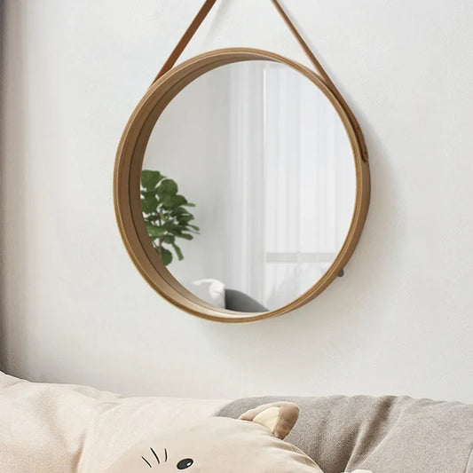 Sovrik Large Freestanding Wooden Wall Mounted Makeup Mirror - Elegant Dressing and Makeup Mirror 