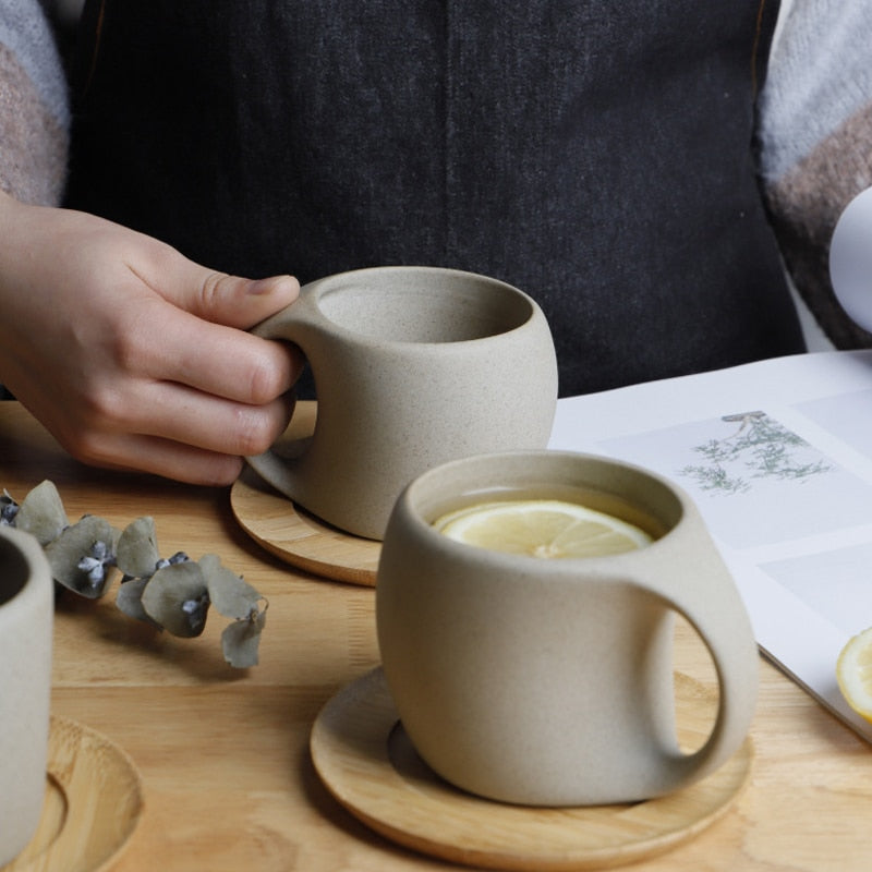 Japanese style soup bowl with wooden bowl