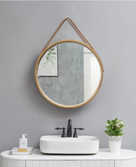 Sovrik Large Freestanding Wooden Wall Mounted Makeup Mirror - Elegant Dressing and Makeup Mirror 