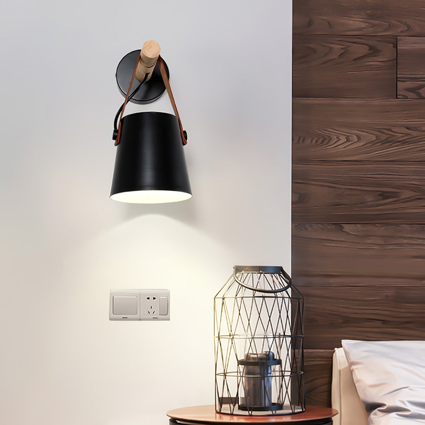 Sovrik Conical Wooden Wall Lamp | Modern Design | Eco-Friendly | Home Decor