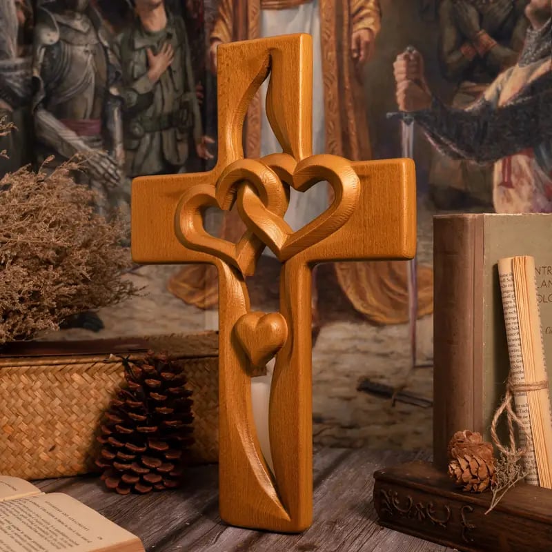 Sovrik Intertwined Heart Wooden Cross