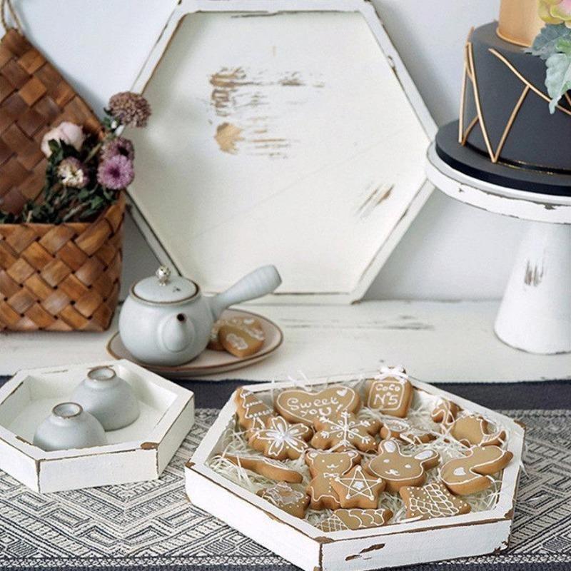 Sovrik Wooden Tray Set | Rustic Design | Versatile Use | Decoration and Serving