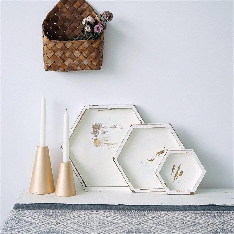 Sovrik Wooden Tray Set | Rustic Design | Versatile Use | Decoration and Serving