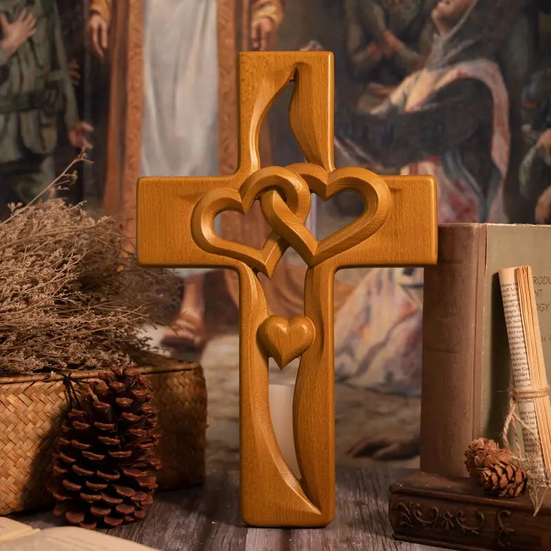Sovrik Intertwined Heart Wooden Cross