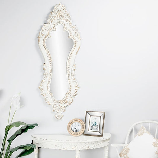 *LARGE* 50" HIGH Ornate Carved Wooden Mirror