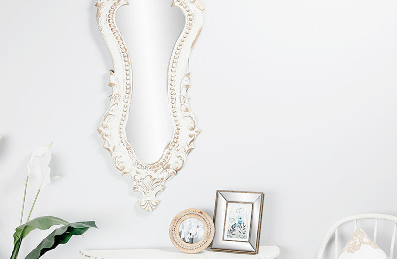 *LARGE* 50" HIGH Ornate Carved Wooden Mirror