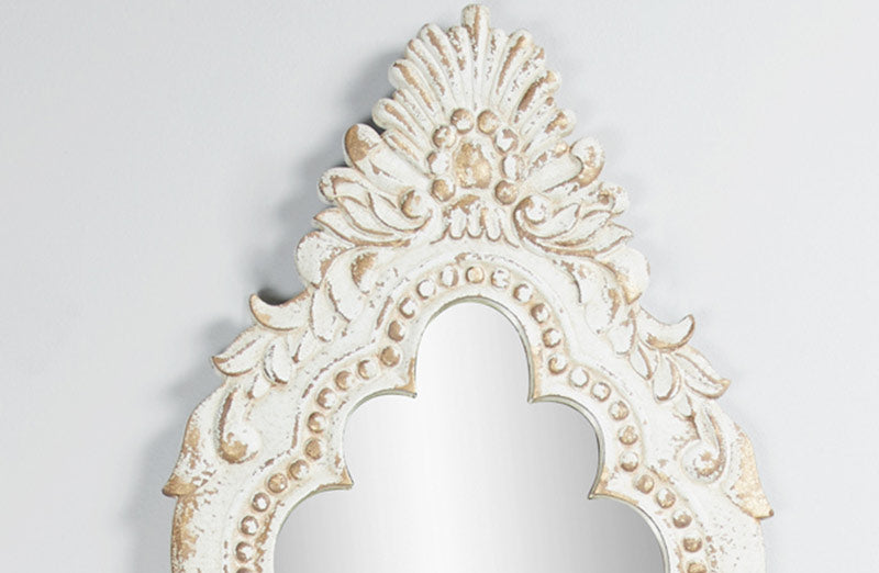 *LARGE* 50" HIGH Ornate Carved Wooden Mirror