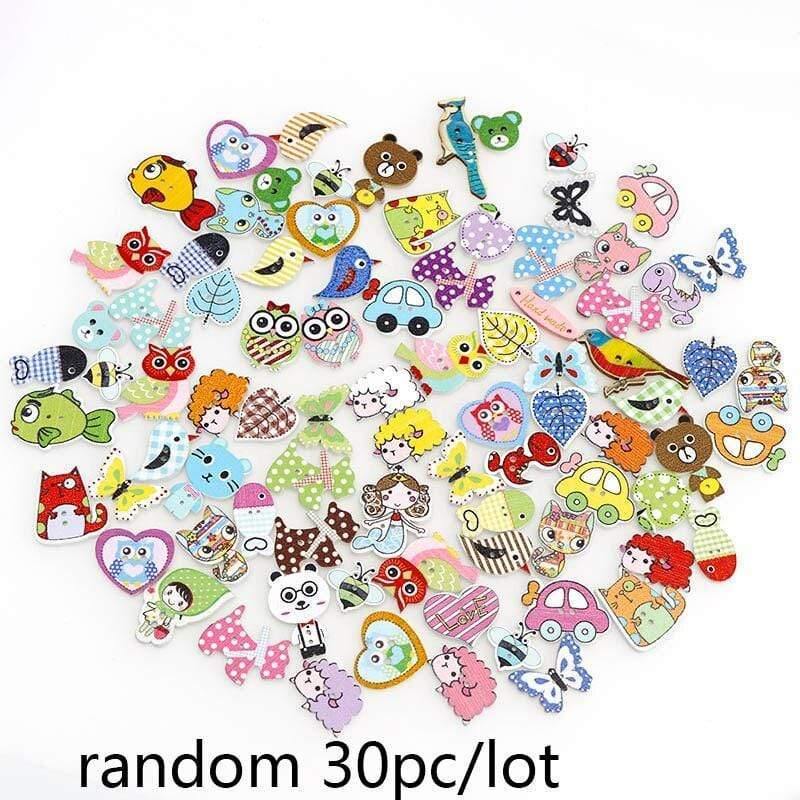 Sovrik pieces Vintage Navigation Anchor Pattern Wooden Buttons Sewing Scrapbook Craft Accessories Decorative Button Craft Embellishments 