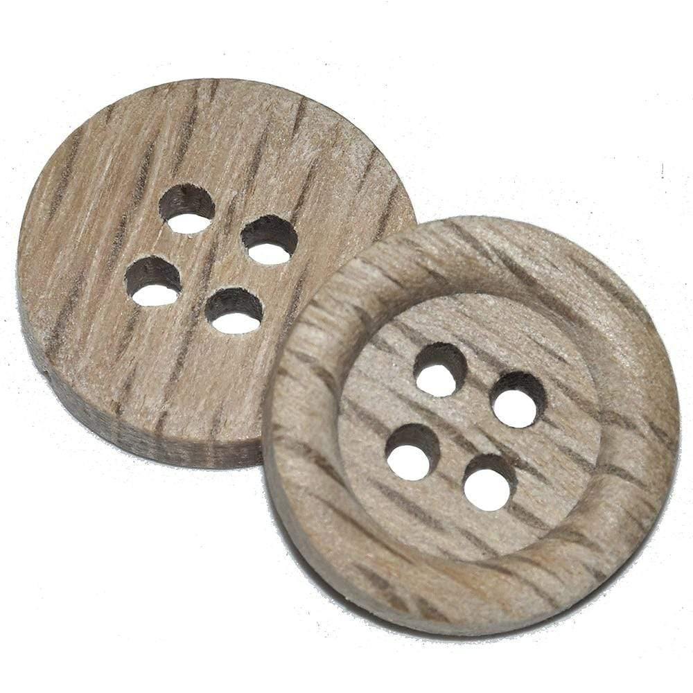 Sovrik Pieces 30 Pieces Natural Color Chestnut Wood Textured Wooden Buttons 15-30mm Sewing Scrapbooking for Clothing Handmade 4 Holes Button 