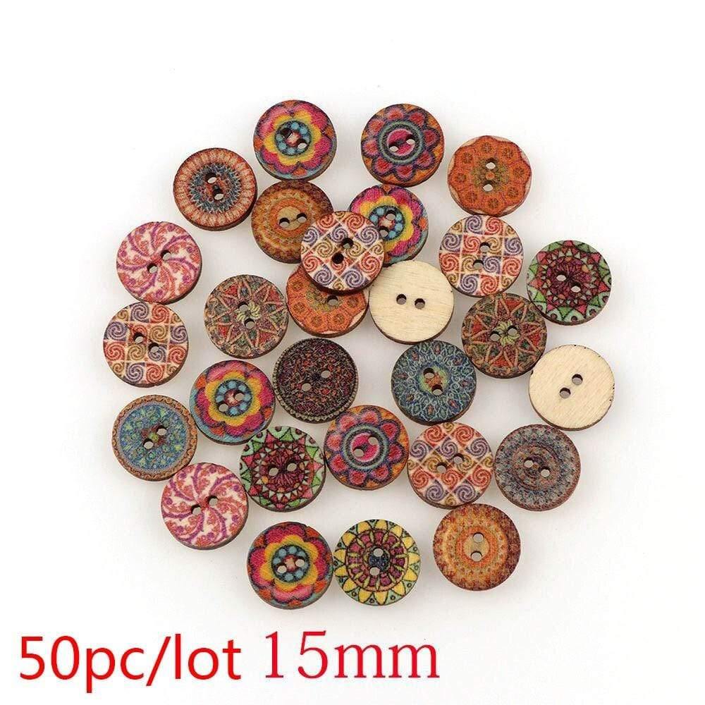 Sovrik pieces Vintage Navigation Anchor Pattern Wooden Buttons Sewing Scrapbook Craft Accessories Decorative Button Craft Embellishments 