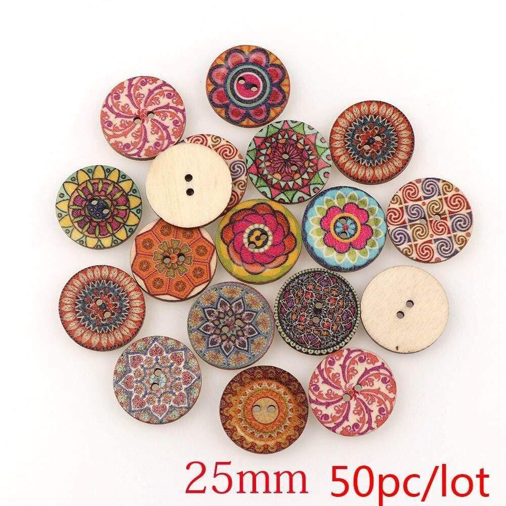 Sovrik pieces Vintage Navigation Anchor Pattern Wooden Buttons Sewing Scrapbook Craft Accessories Decorative Button Craft Embellishments 