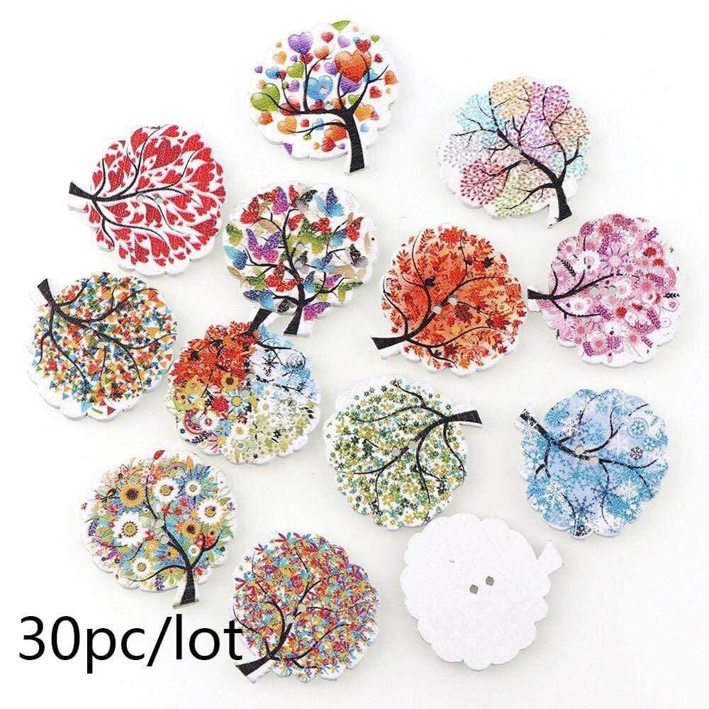 Sovrik pieces Vintage Navigation Anchor Pattern Wooden Buttons Sewing Scrapbook Craft Accessories Decorative Button Craft Embellishments 