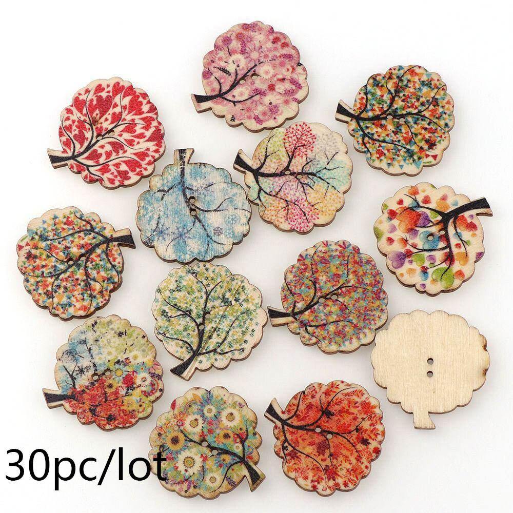 Sovrik pieces Vintage Navigation Anchor Pattern Wooden Buttons Sewing Scrapbook Craft Accessories Decorative Button Craft Embellishments 