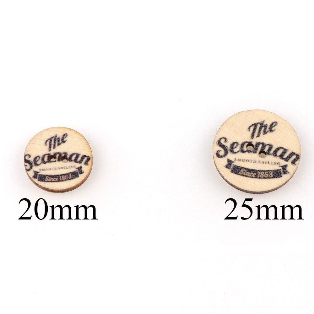 Sovrik pieces Vintage Navigation Anchor Pattern Wooden Buttons Sewing Scrapbook Craft Accessories Decorative Button Craft Embellishments 