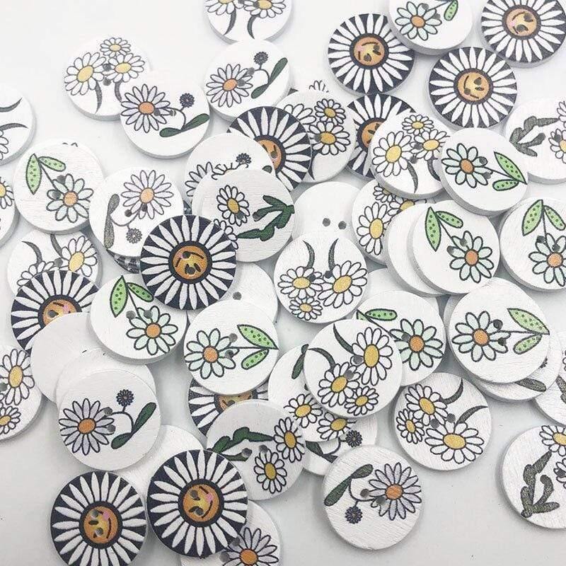 Sovrik pieces mixed style wooden buttons suitable for sewing scrapbooking decoration 20mm W477 