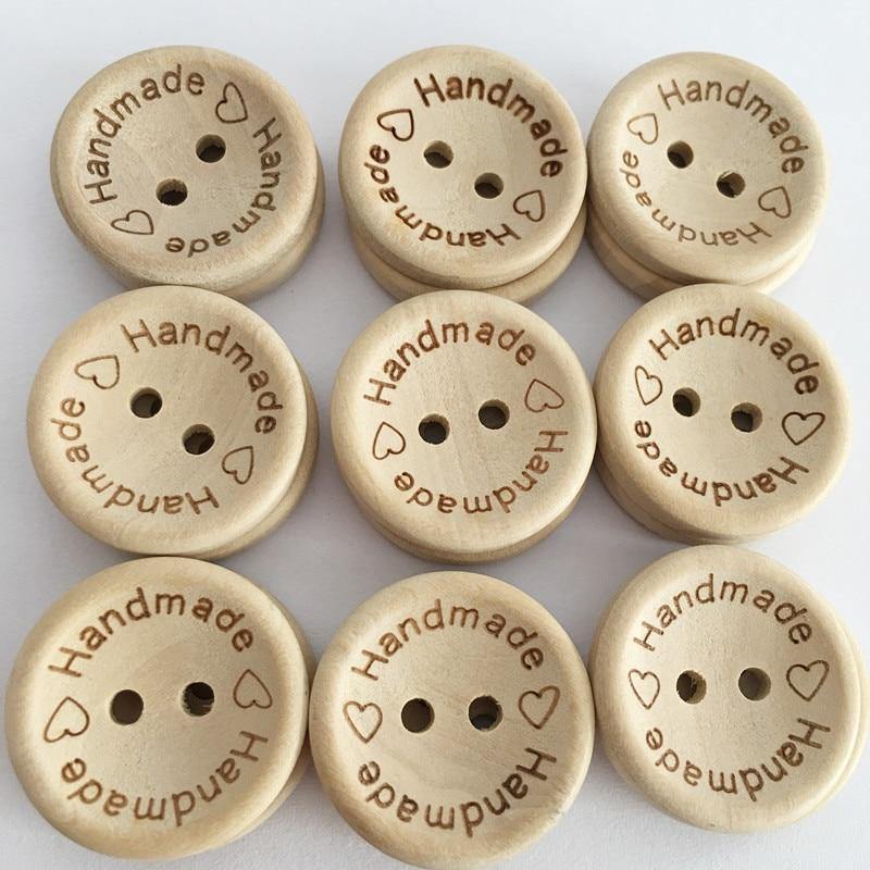 Sovrik pieces/pack wooden buttons clothing decoration wedding decoration handmade letter love DIY craft scrapbooking for sewing accessories