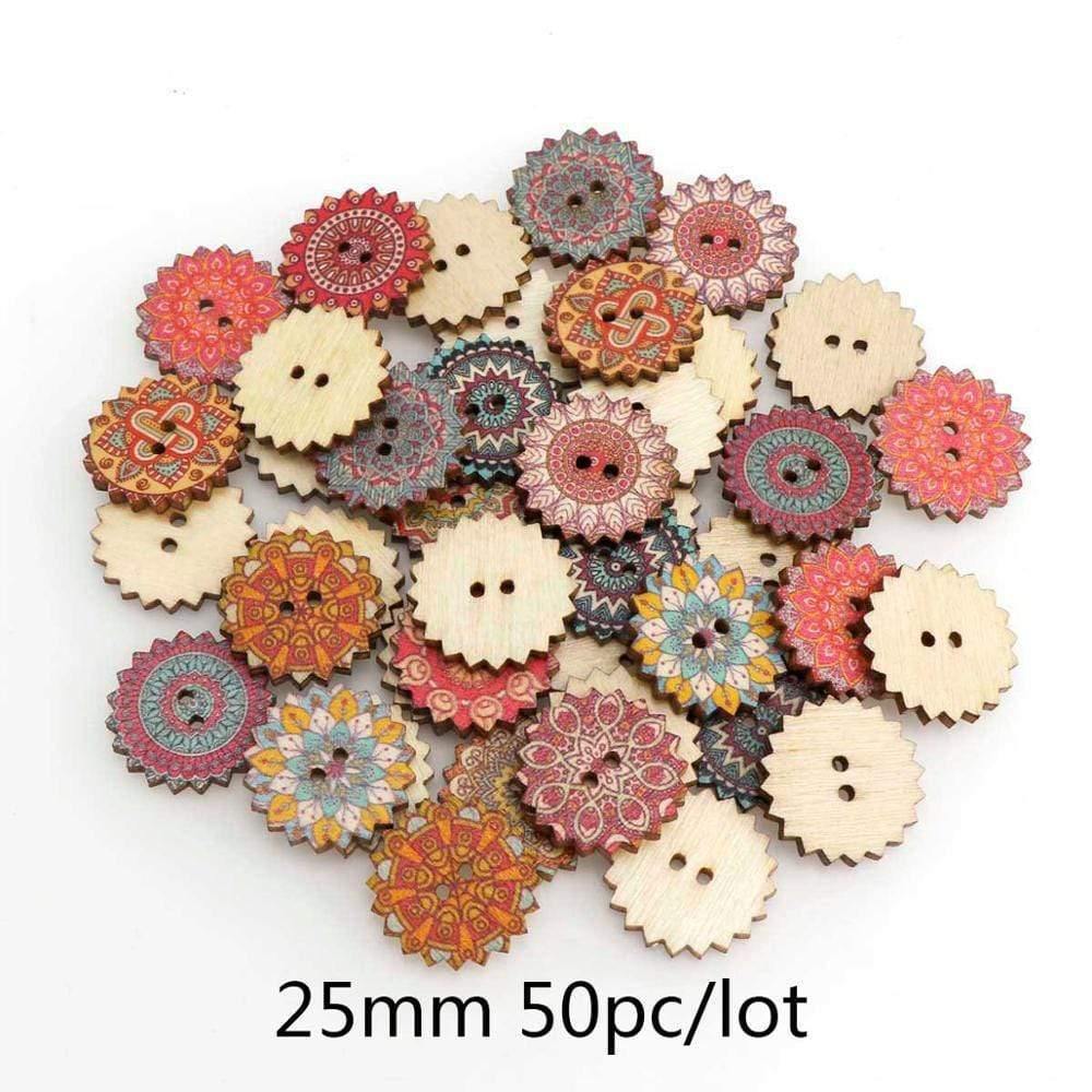 Sovrik pieces Vintage Navigation Anchor Pattern Wooden Buttons Sewing Scrapbook Craft Accessories Decorative Button Craft Embellishments 