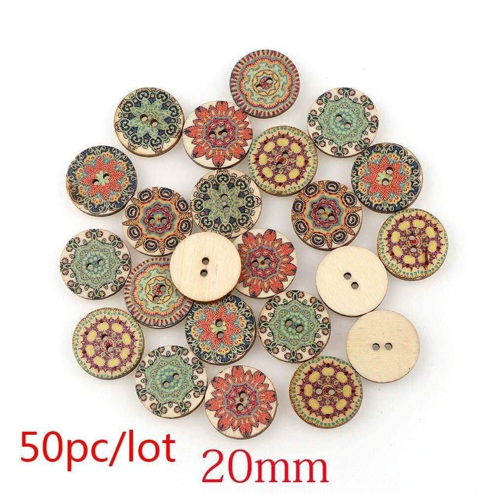 Sovrik pieces Vintage Navigation Anchor Pattern Wooden Buttons Sewing Scrapbook Craft Accessories Decorative Button Craft Embellishments 