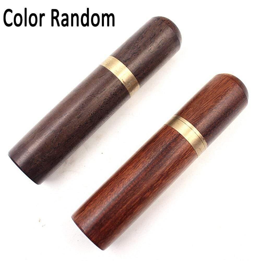 Sovrik Sewing Needles Holder Storage Tube Wooden Box Hand Sewing Needles Case Leather Knitting Embroidery Repair Needles Container (Random)