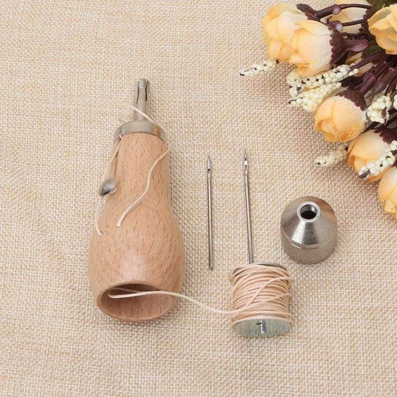 Sovrik Schnitz wax line wooden handle sewing needle stitch leather canvas tent sewing needle craft DIY hand sewing tool