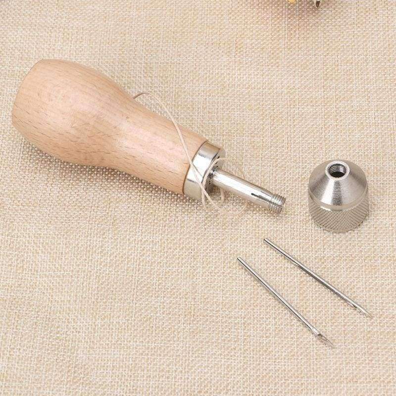 Sovrik Schnitz wax line wooden handle sewing needle stitch leather canvas tent sewing needle craft DIY hand sewing tool