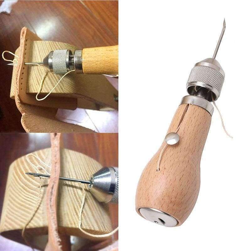Sovrik Schnitz wax line wooden handle sewing needle stitch leather canvas tent sewing needle craft DIY hand sewing tool