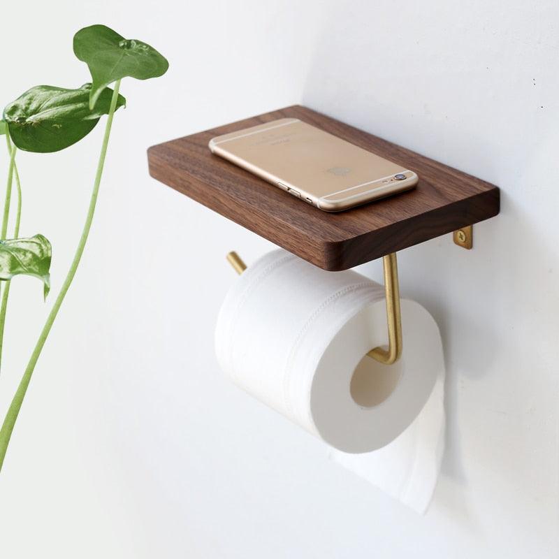 Sovrik - Stylish wooden toilet paper holder with storage