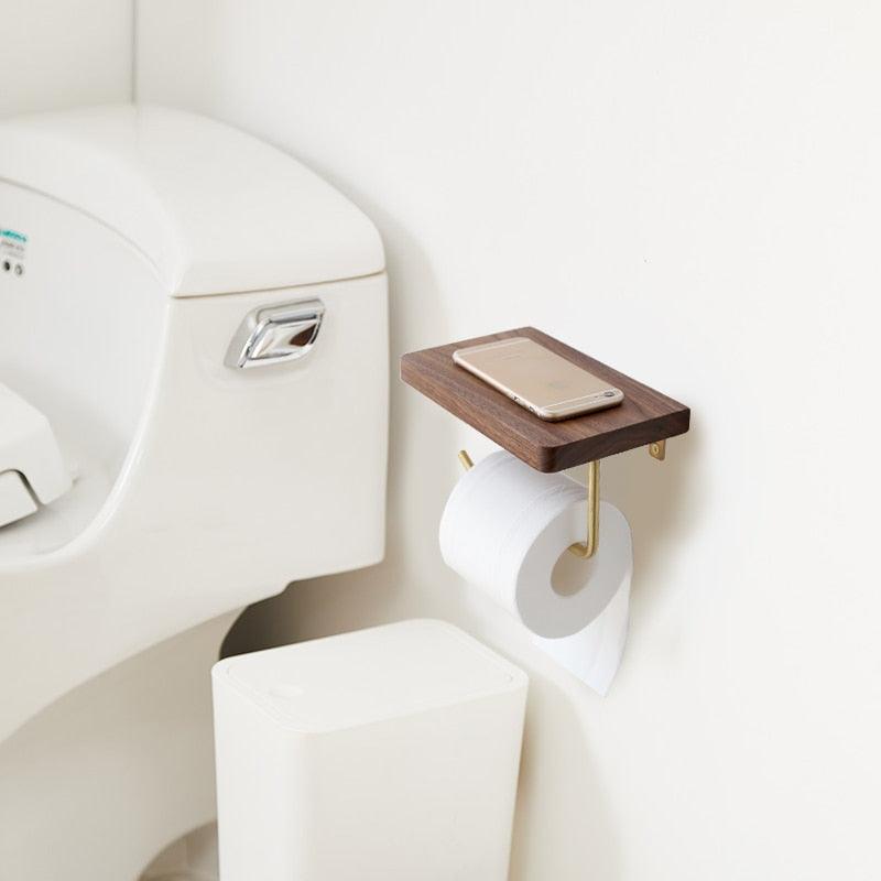 Sovrik - Stylish wooden toilet paper holder with storage