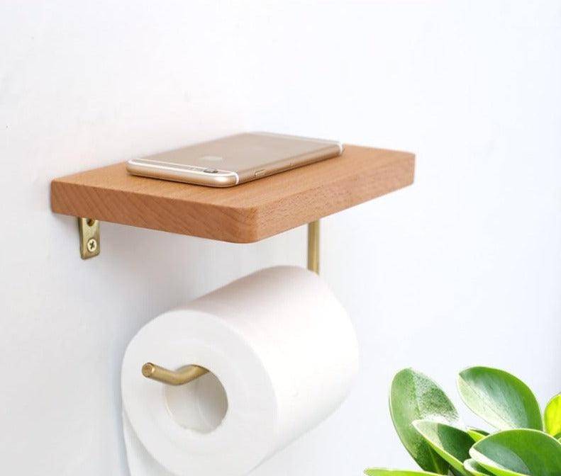 Sovrik - Stylish wooden toilet paper holder with storage