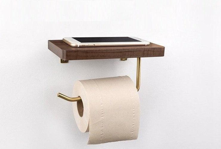 Sovrik - Stylish wooden toilet paper holder with storage