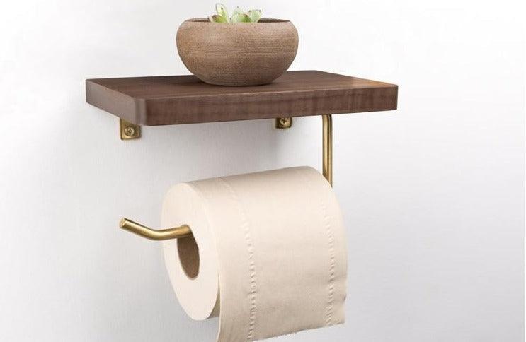Sovrik - Stylish wooden toilet paper holder with storage