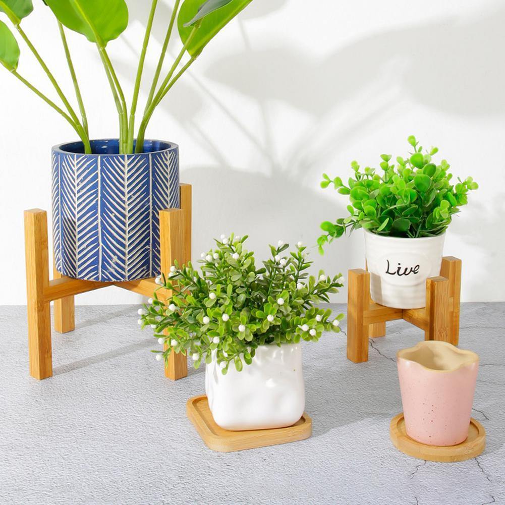 Sovrik Bamboo Plant Stand | Adjustable & Stable | Perfect for Indoor Use