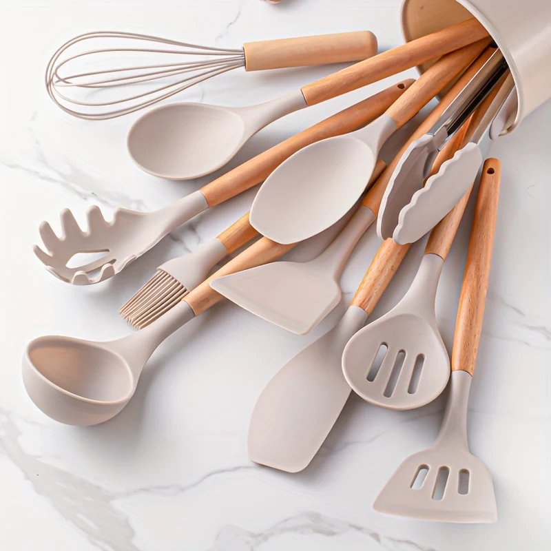 Sovrik Silicone and Wood Kitchen Utensil Set